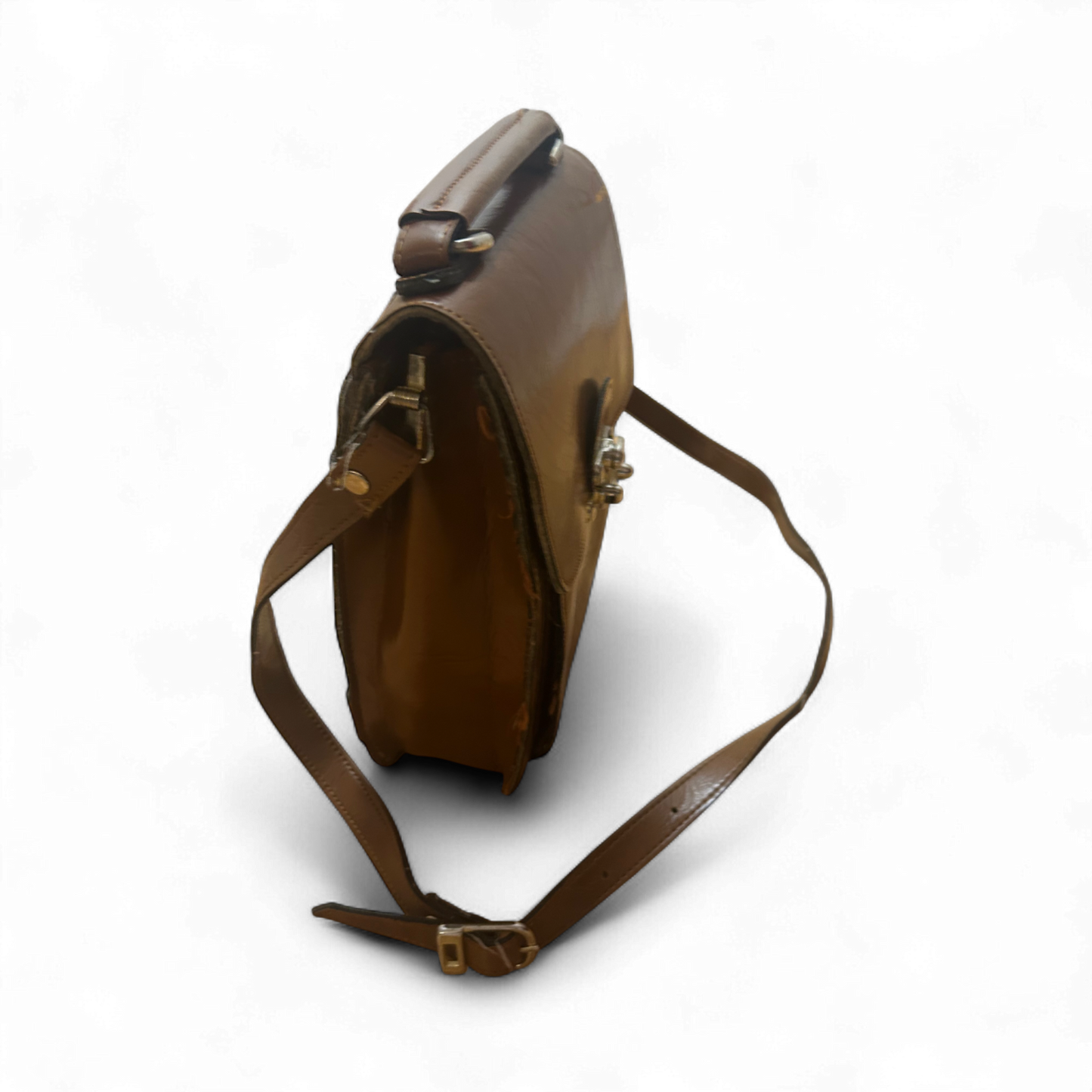 👜 Satisburrys Ledertasche Braun – Vintage – Drehverschluss 🧳