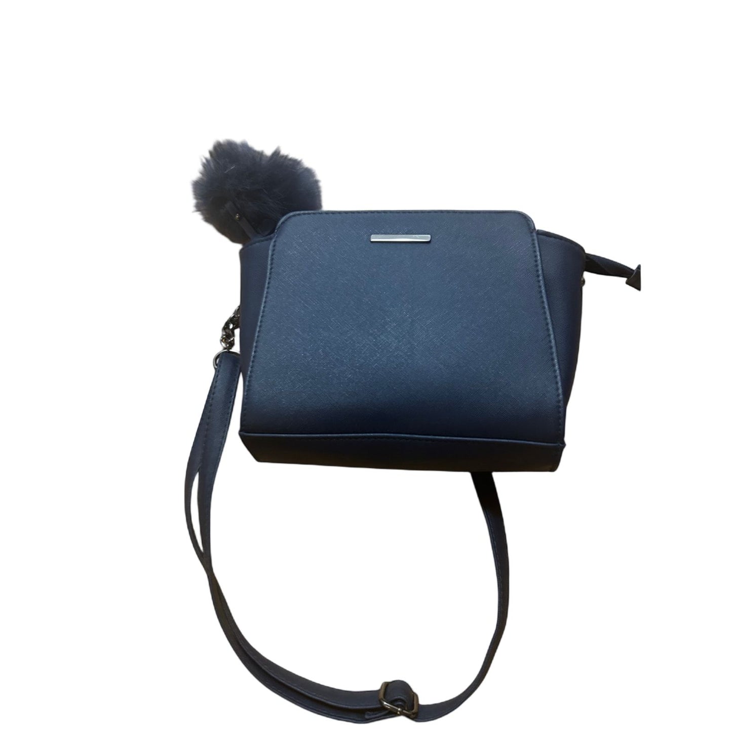 👜 Atmosphere Schultertasche Blau – Kunstleder mit Pompon 💙✨