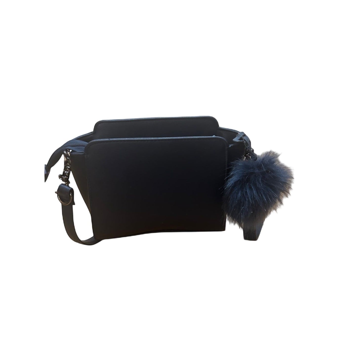 👜 Atmosphere Schultertasche Blau – Kunstleder mit Pompon 💙✨