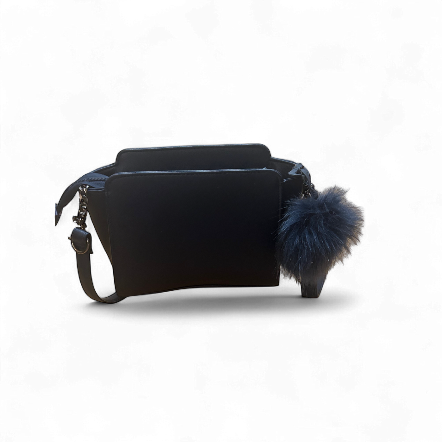 👜 Atmosphere Schultertasche Blau – Kunstleder mit Pompon 💙✨