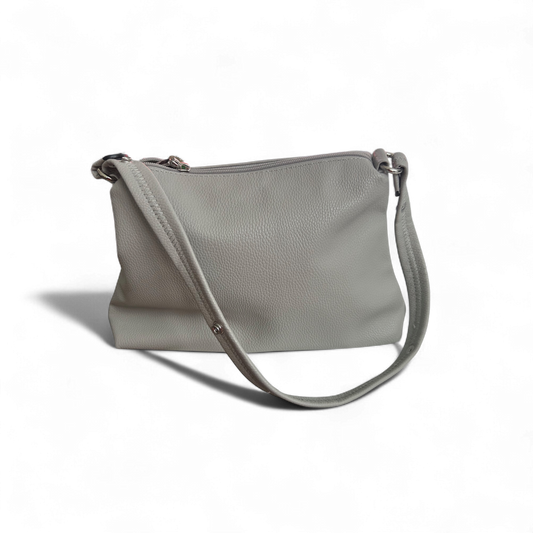 👜 New Look Schultertasche Hellgrau – Sehr guter Zustand 🤍✨