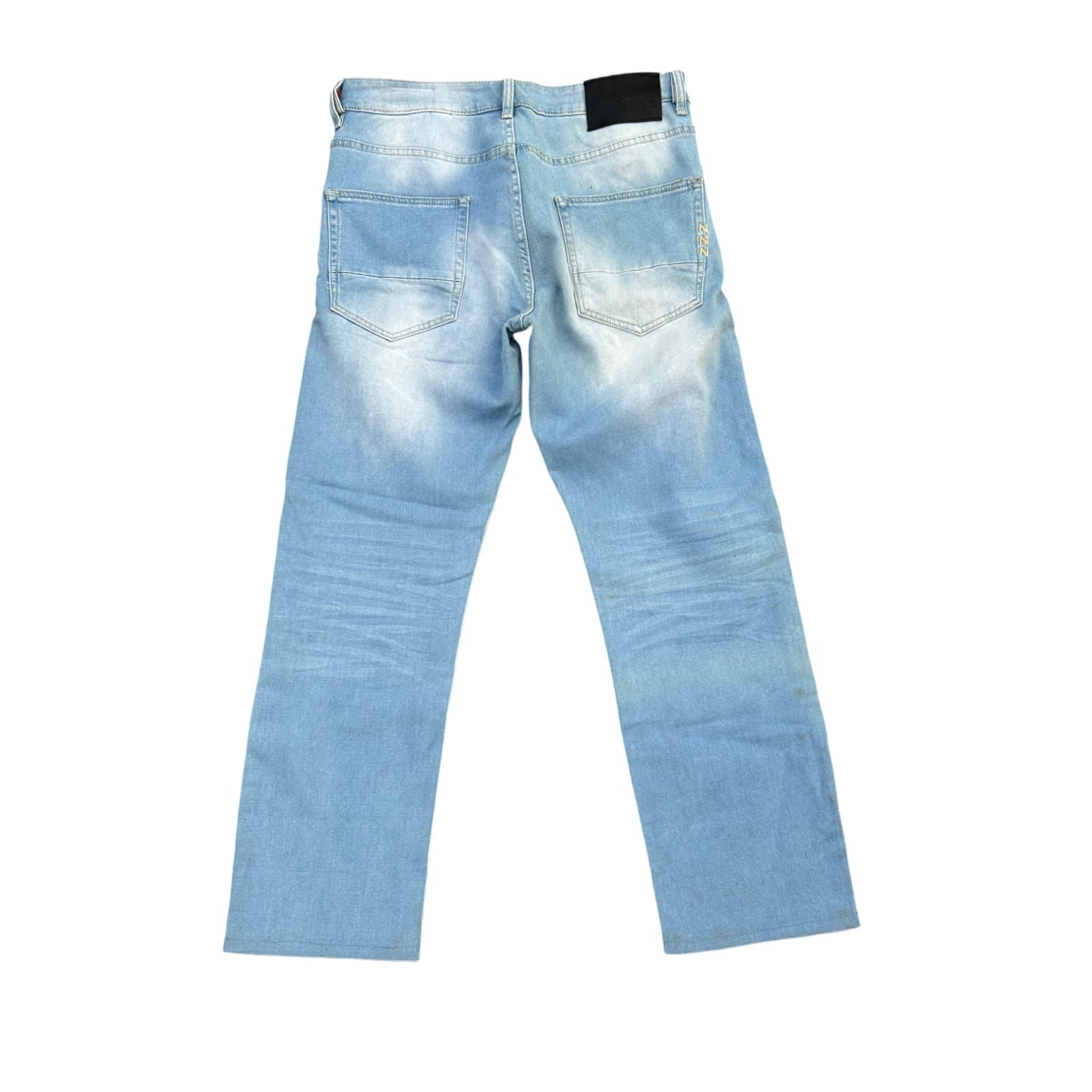 Rocklin Damen Jeans W36 L32 Blau Denim Hose mit Nieten Straight Fit Modern