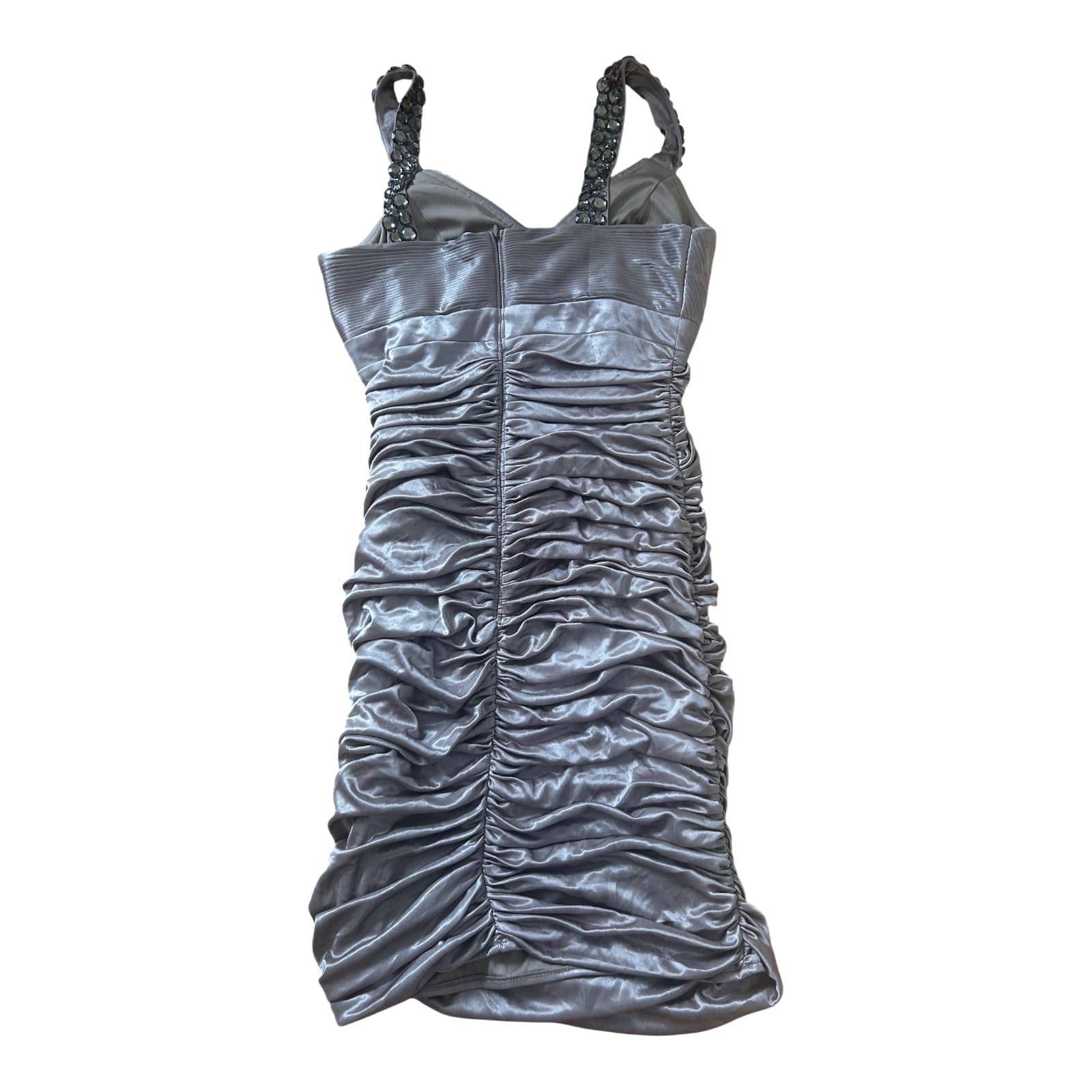 Apart Kleid Damen Gr 38 Taupe Stretch Party Elegant Klassisch Raffung Strass Träger