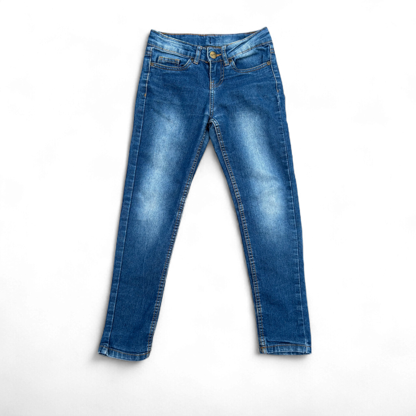 YFK Jeans Kinder Gr 134 Blau Stretchhose Bequem Denim Jungen Mädchen Hose Casual