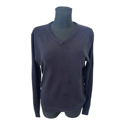 Primark Damen Pullover Gr M Dunkelblau V-Ausschnitt Strick Basic