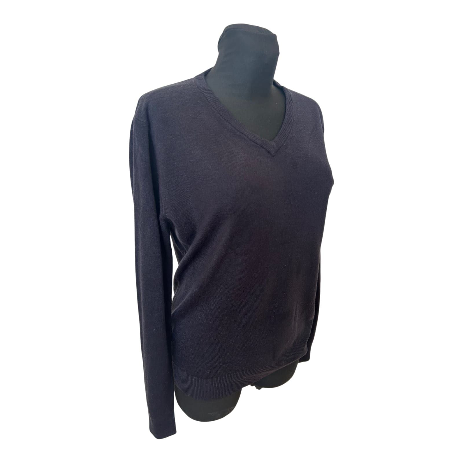 Primark Damen Pullover Gr M Dunkelblau V-Ausschnitt Strick Basic