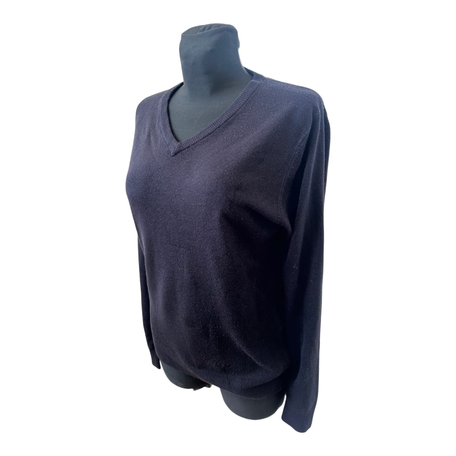 Primark Damen Pullover Gr M Dunkelblau V-Ausschnitt Strick Basic