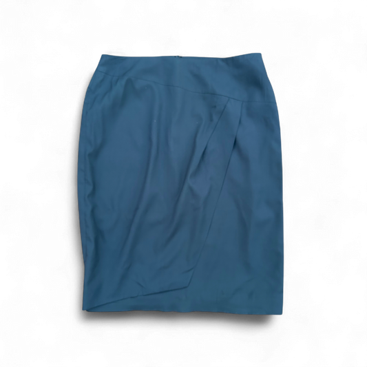 Rene Lezard Rock Gr 38 Blau Seide Falten Elegant Designermode Business