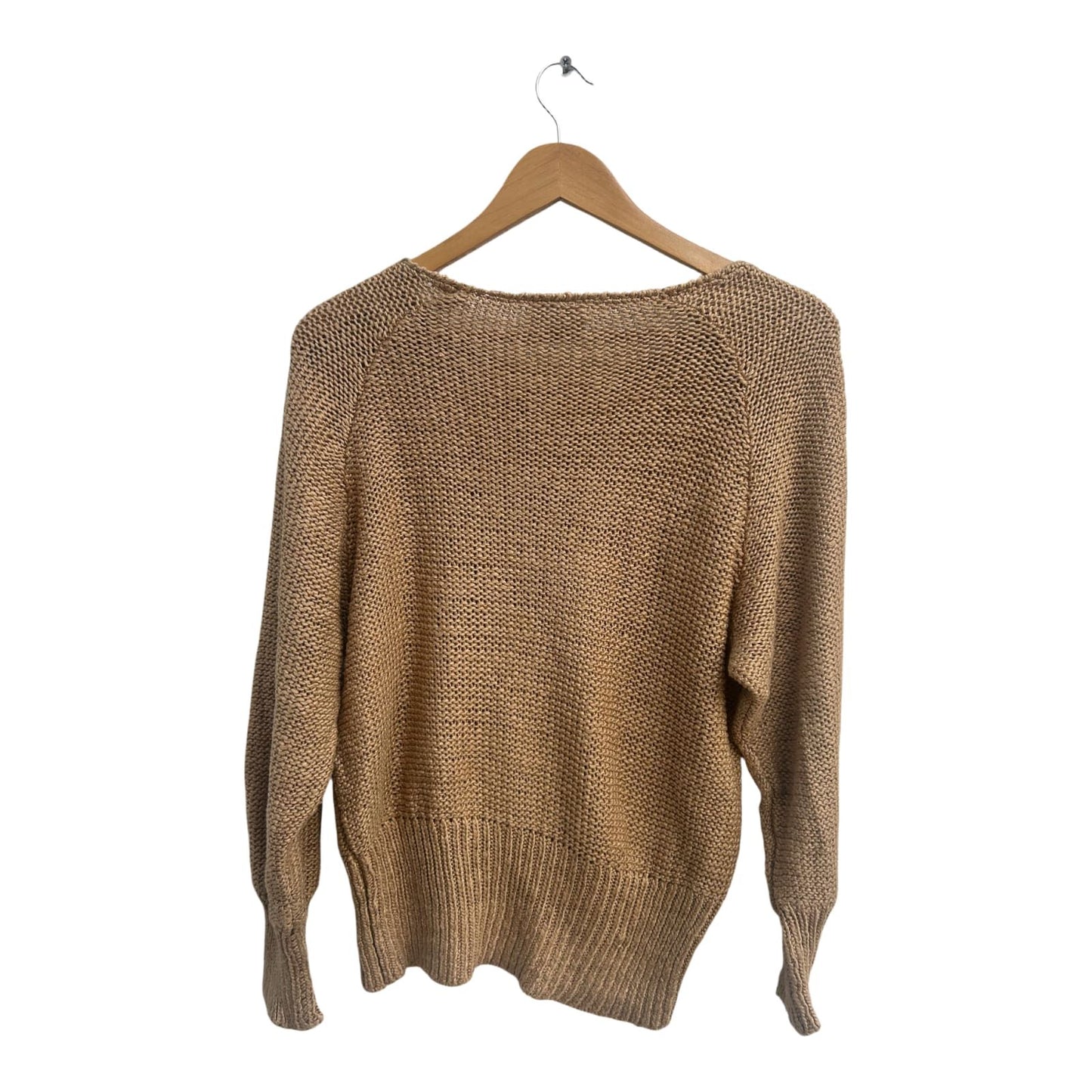 Madeleine Pullover Damen Gr 40 Beige Strick Baumwolle Vintage Lochmuster Elegant