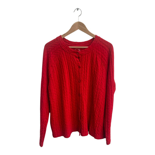 Strickjacke Damen Rot Cardigan Struktur Gr 40 Baumwolle Backstage Elegant