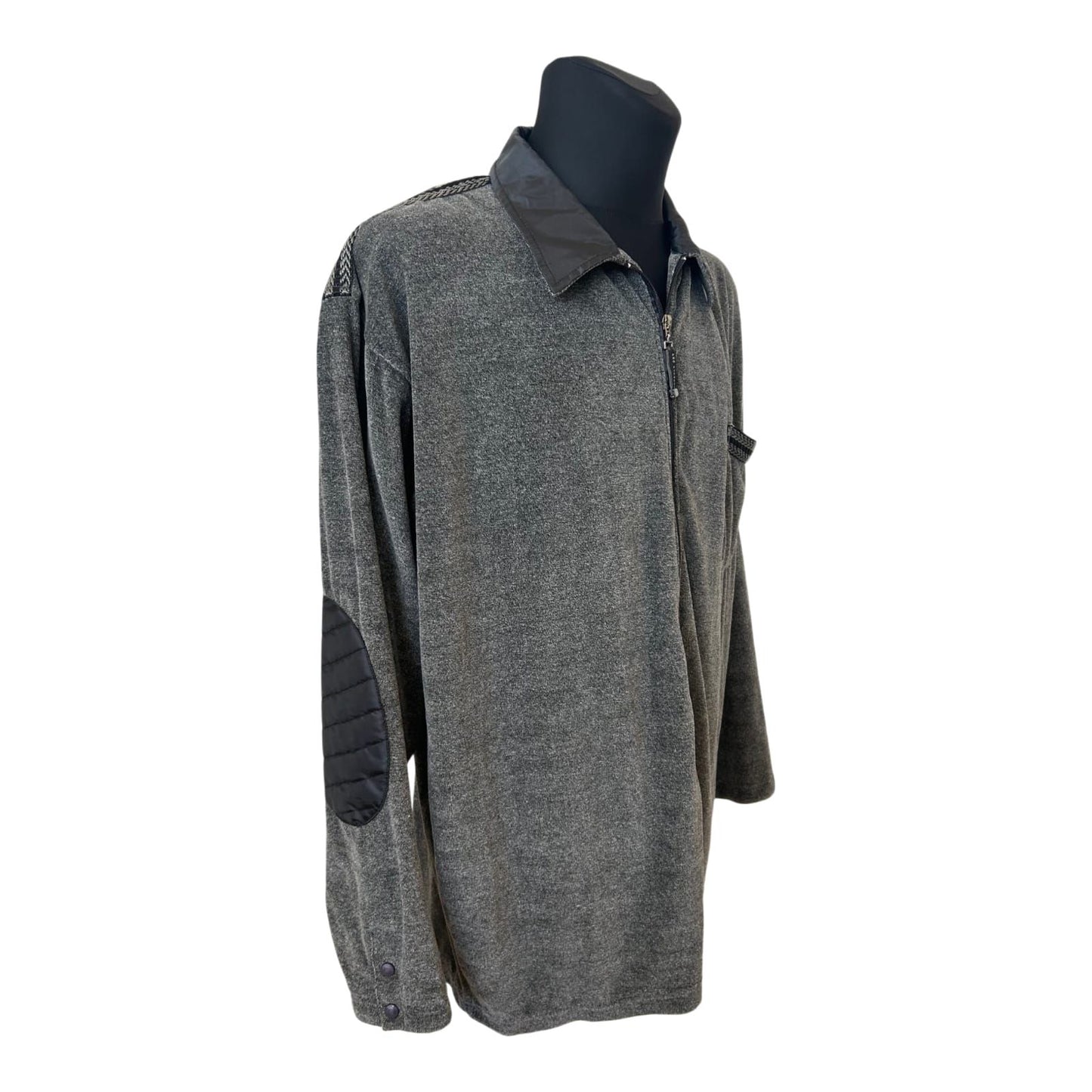 Pro Fitness Strickjacke Herren 2XL Grau Reißverschluss Baumwolle Sport