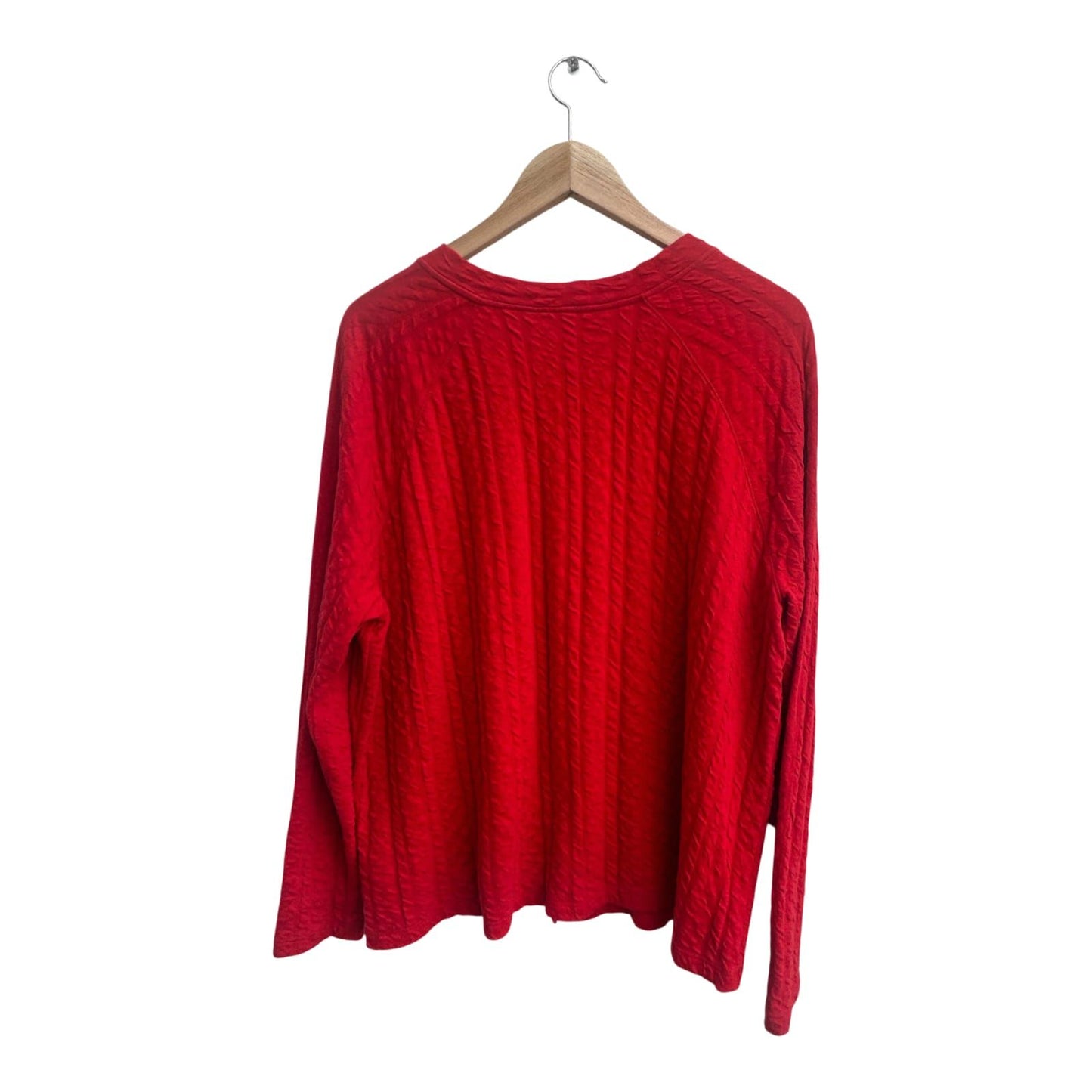 Strickjacke Damen Rot Cardigan Struktur Gr 40 Baumwolle Backstage Elegant