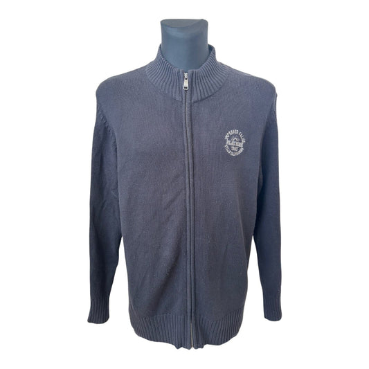 Luciano Strickjacke Herren XXL Dunkelblau Reißverschluss Baumwolle Casual