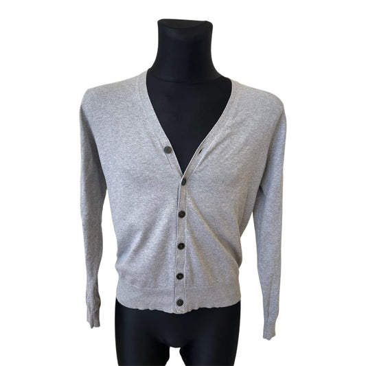 Uniqlo Strickjacke Herren Gr S Grau Baumwolle Kaschmir Cardigan Dünn
