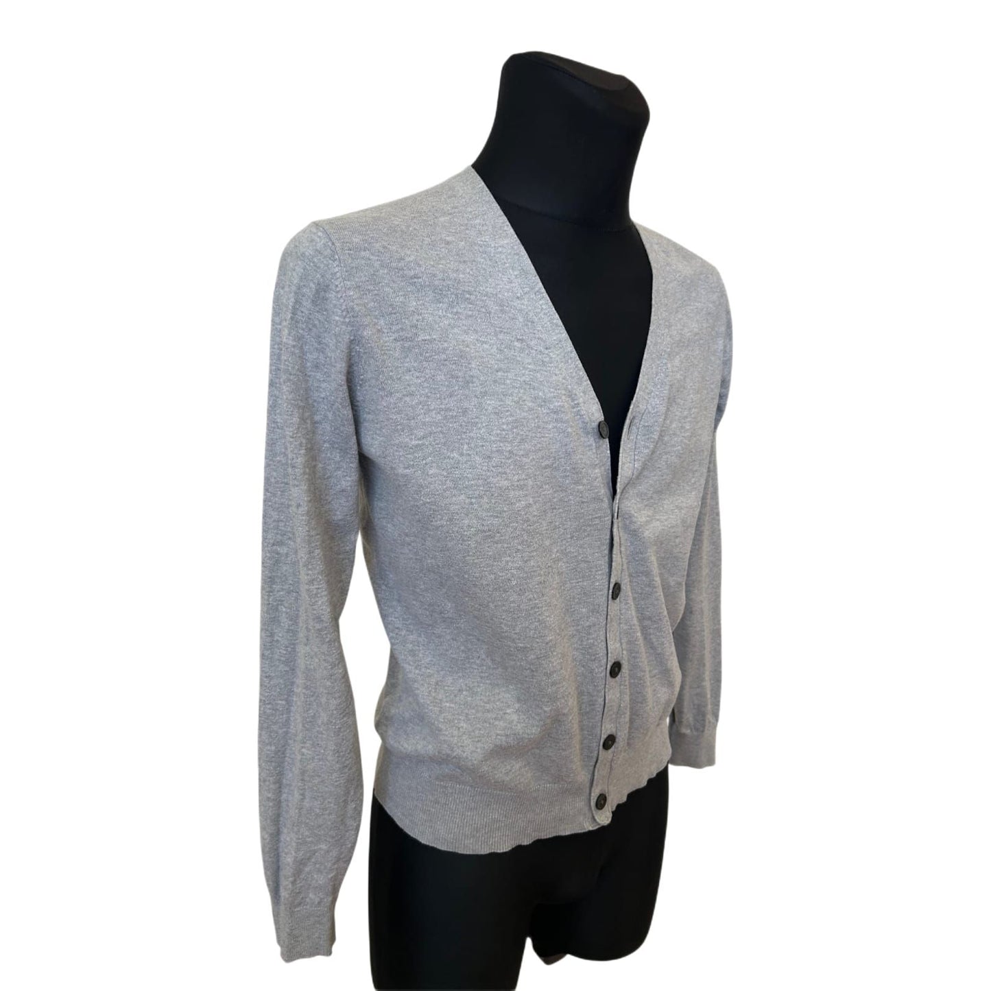 Uniqlo Strickjacke Herren Gr S Grau Baumwolle Kaschmir Cardigan Dünn