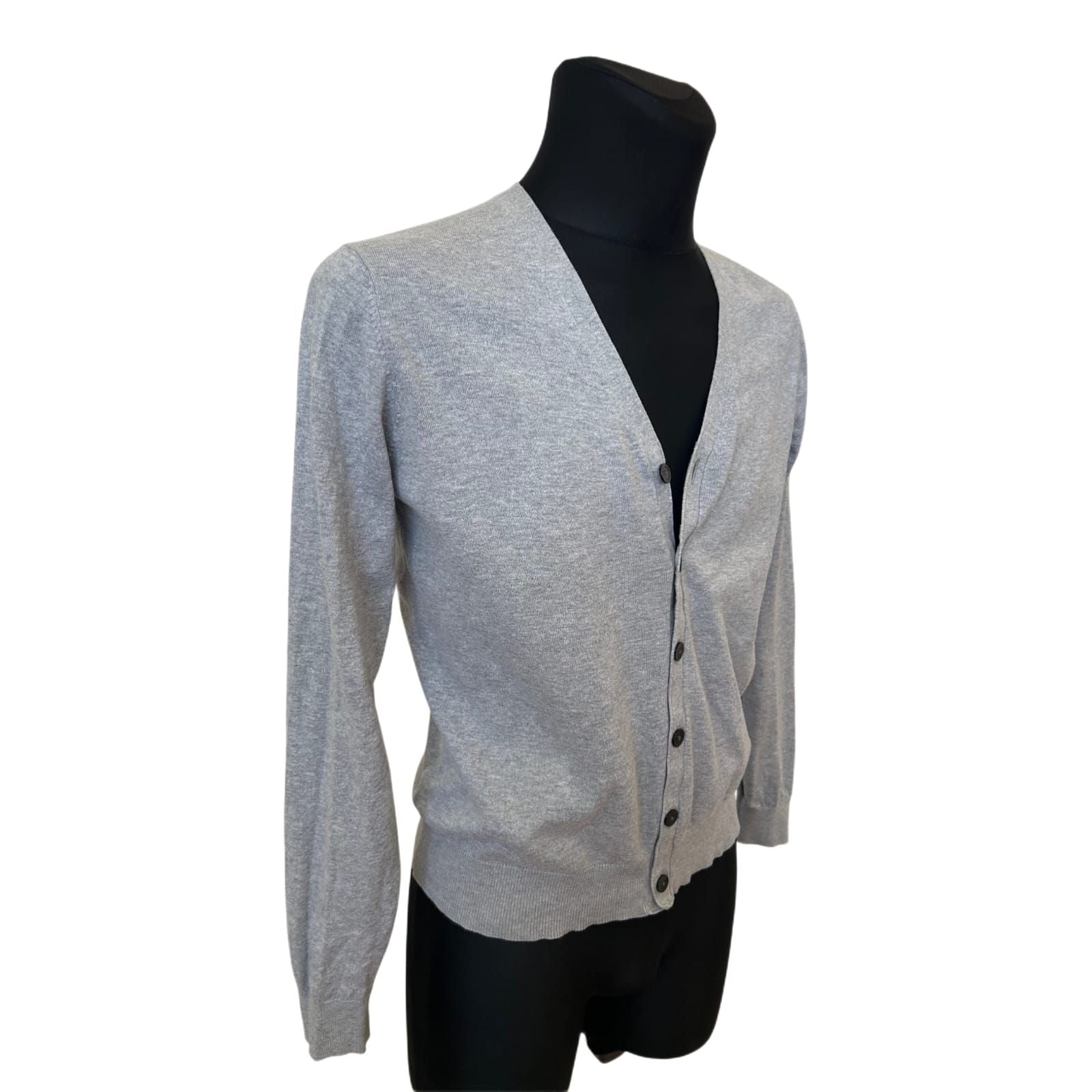 Uniqlo Strickjacke Herren Gr S Grau Baumwolle Kaschmir Cardigan Dünn