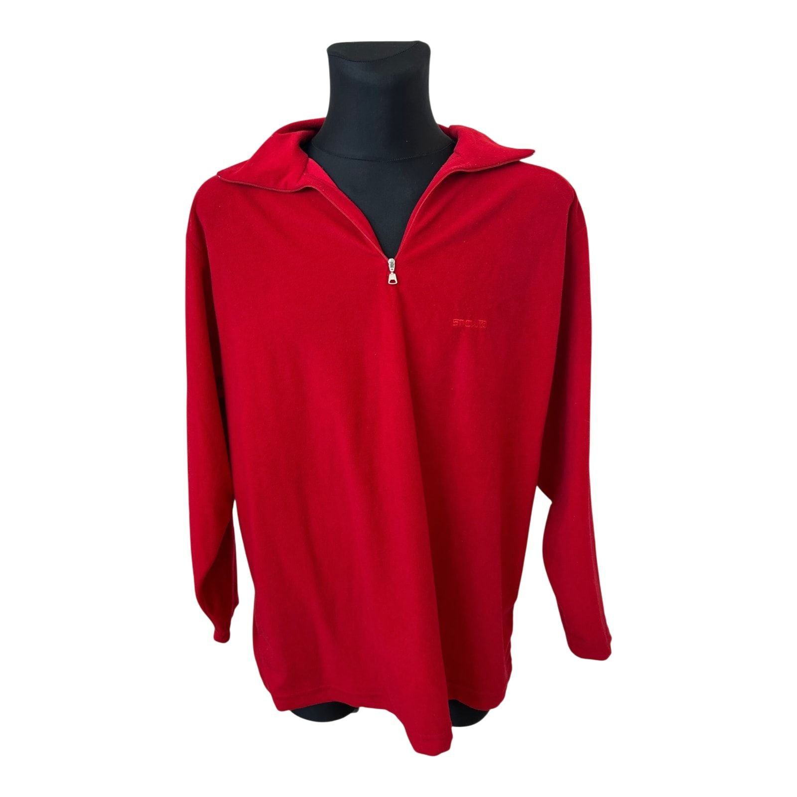 TCM Pullover Herren XL Rot Fleece Reißverschluss Stehkragen Casual Warm