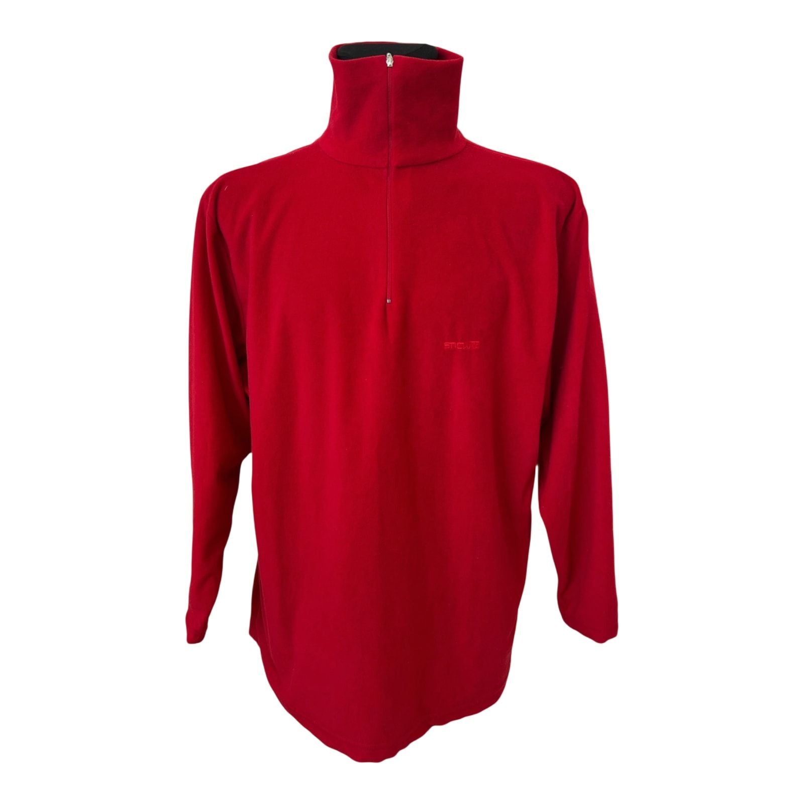 TCM Pullover Herren XL Rot Fleece Reißverschluss Stehkragen Casual Warm