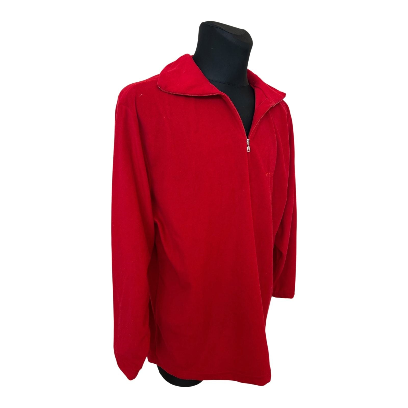 TCM Pullover Herren XL Rot Fleece Reißverschluss Stehkragen Casual Warm