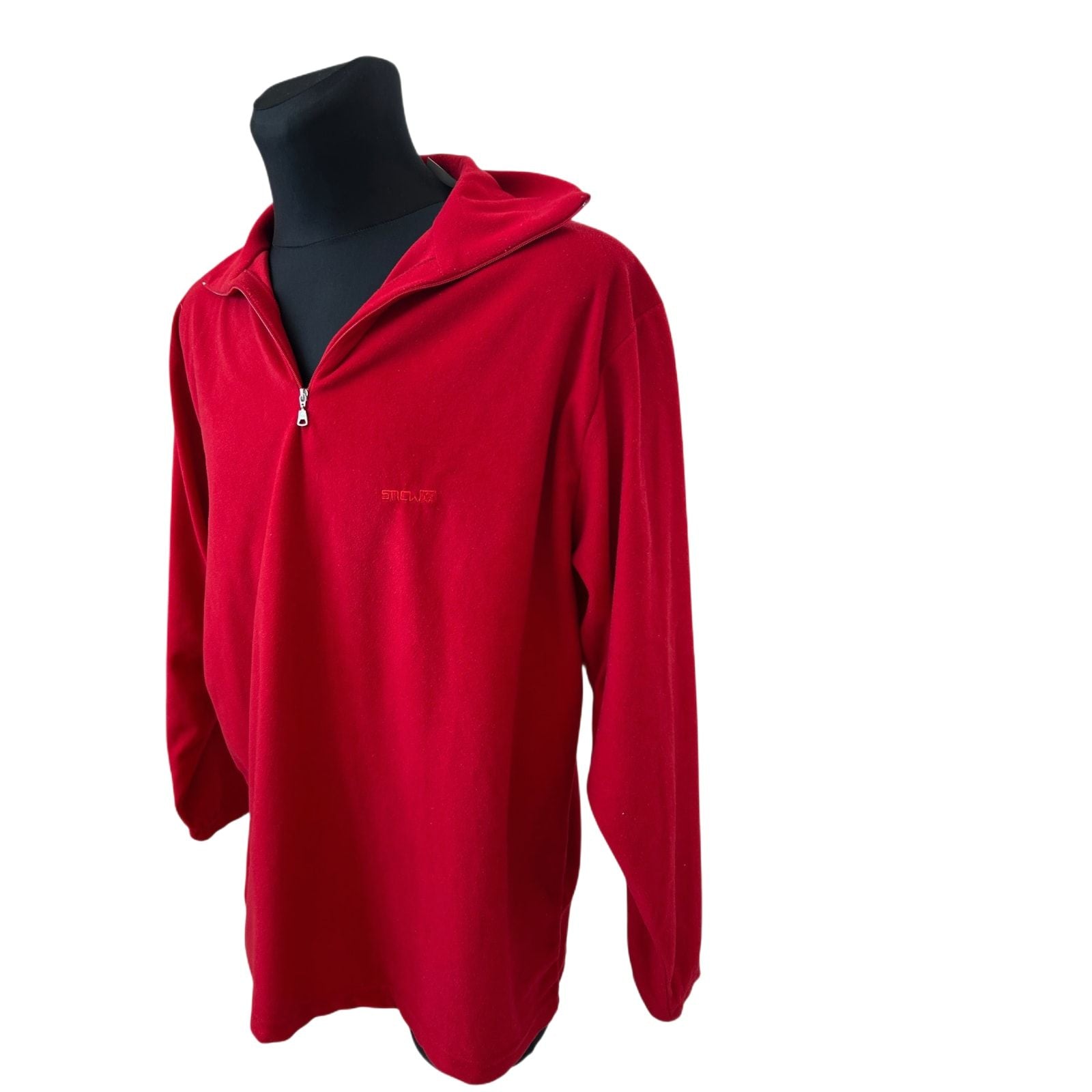 TCM Pullover Herren XL Rot Fleece Reißverschluss Stehkragen Casual Warm