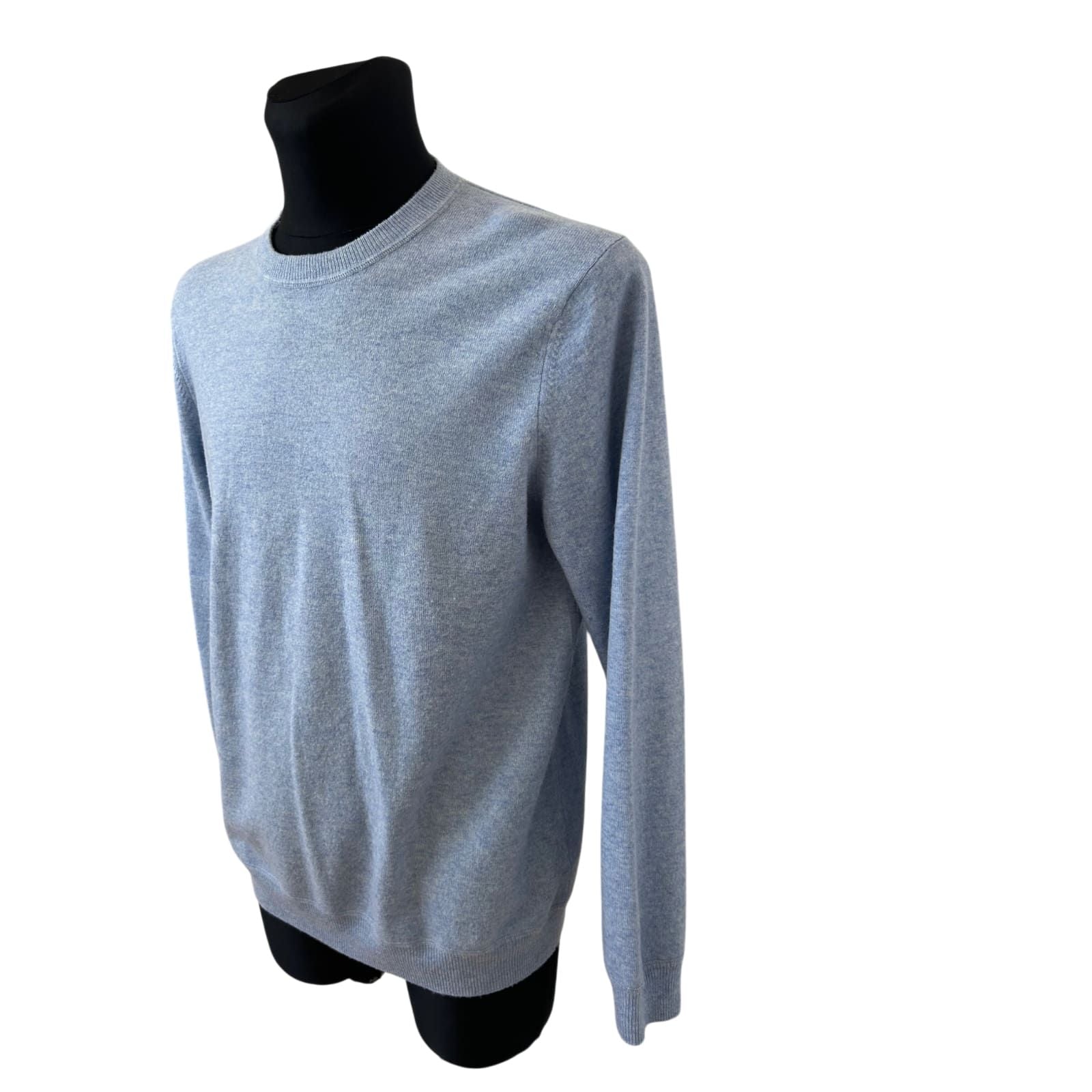 Charles Tyrwhitt Pullover Herren Gr L Hellblau Kaschmir Wolle Rundhals