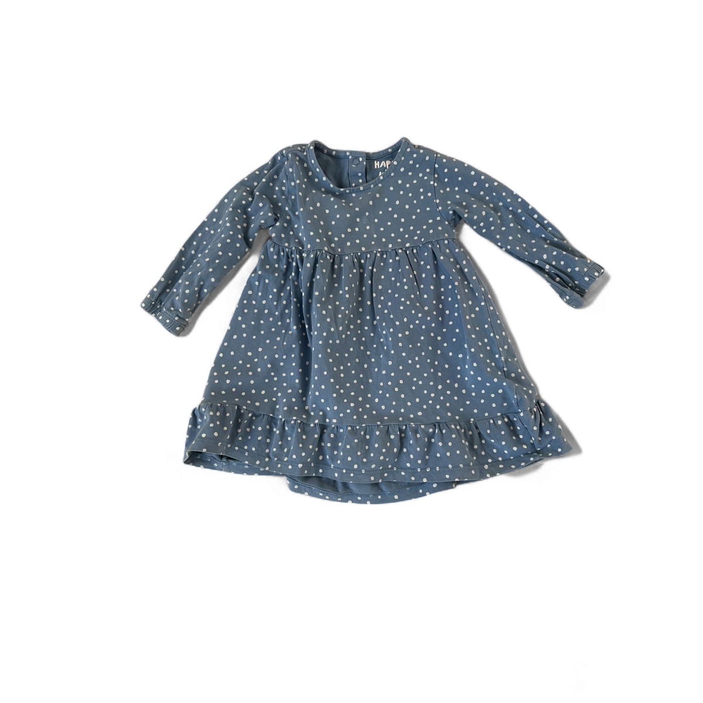 🌼 Happy Kids by TCM Kleid 74/80 Blau mit weißen Punkten 🌼