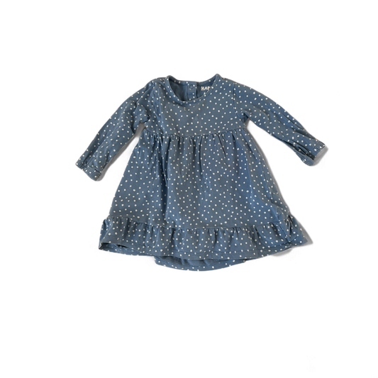 🌼 Happy Kids by TCM Kleid 74/80 Blau mit weißen Punkten 🌼