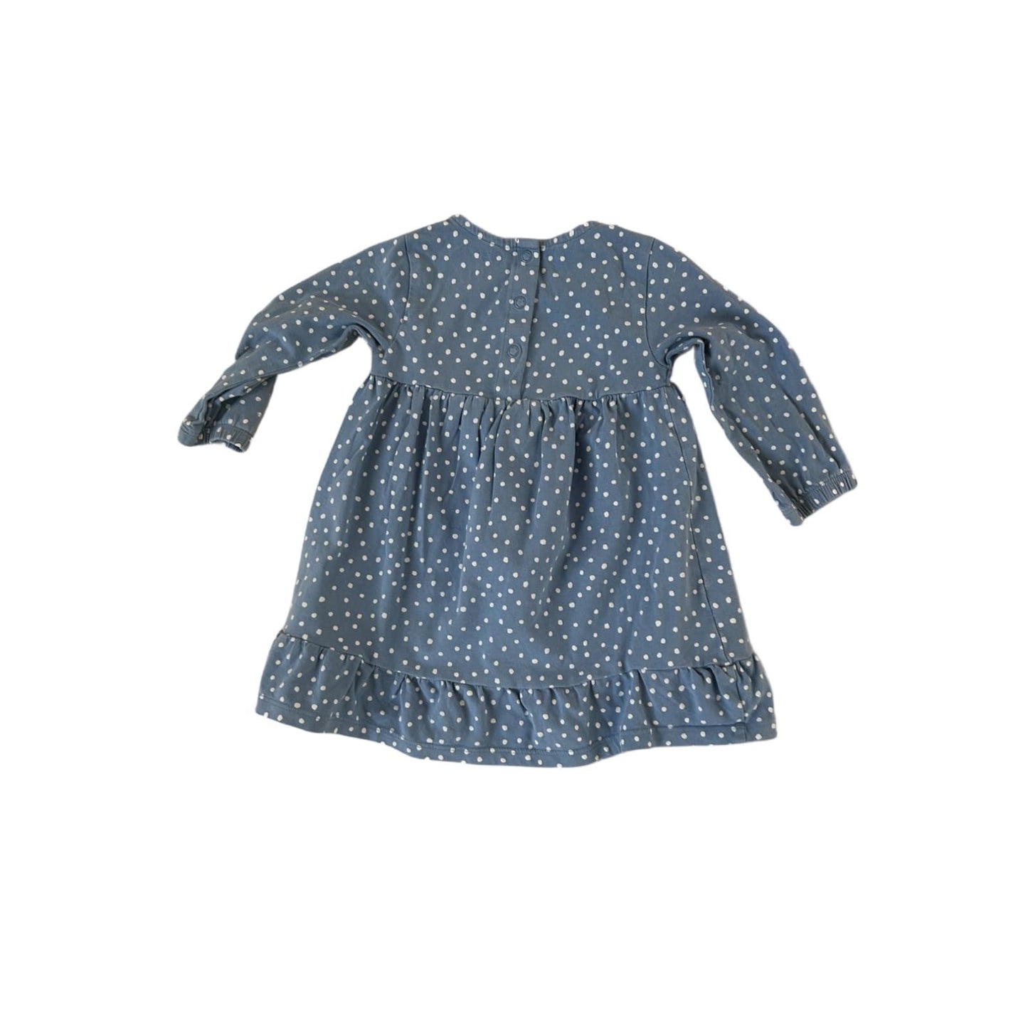 🌼 Happy Kids by TCM Kleid 74/80 Blau mit weißen Punkten 🌼