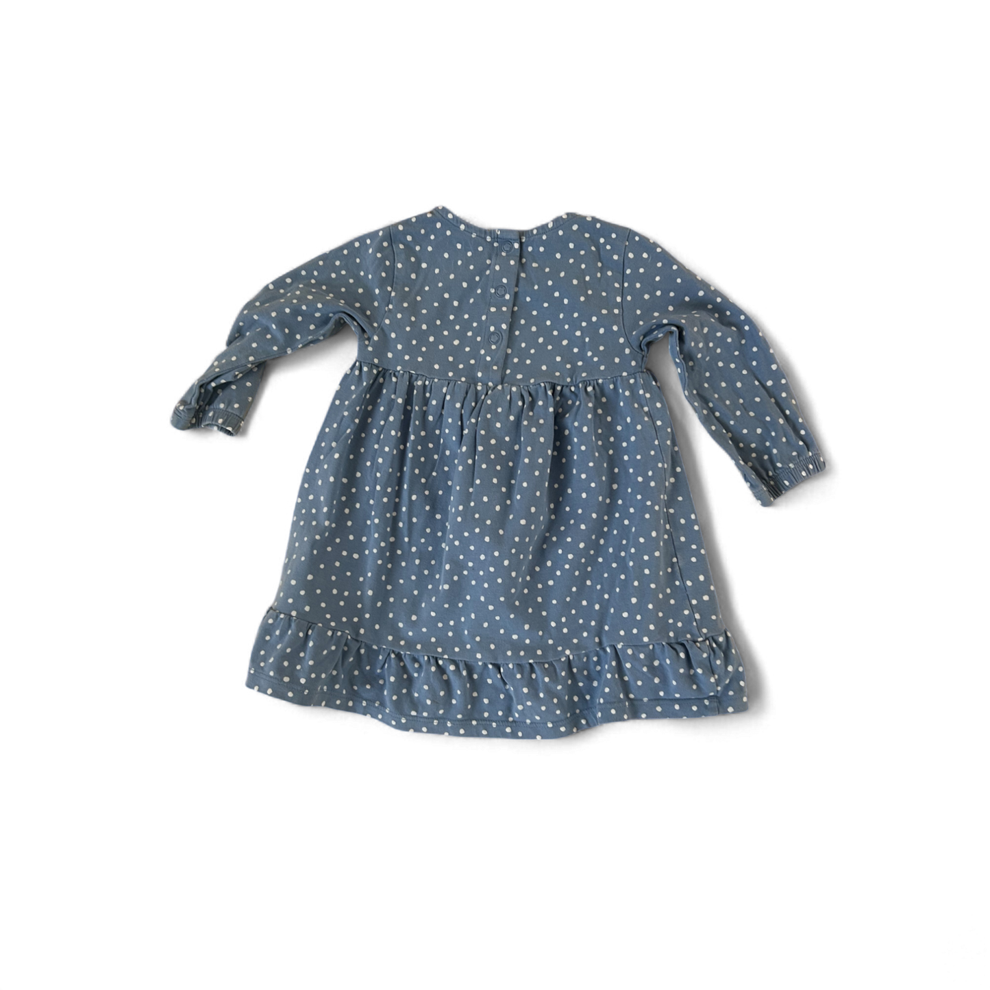 🌼 Happy Kids by TCM Kleid 74/80 Blau mit weißen Punkten 🌼
