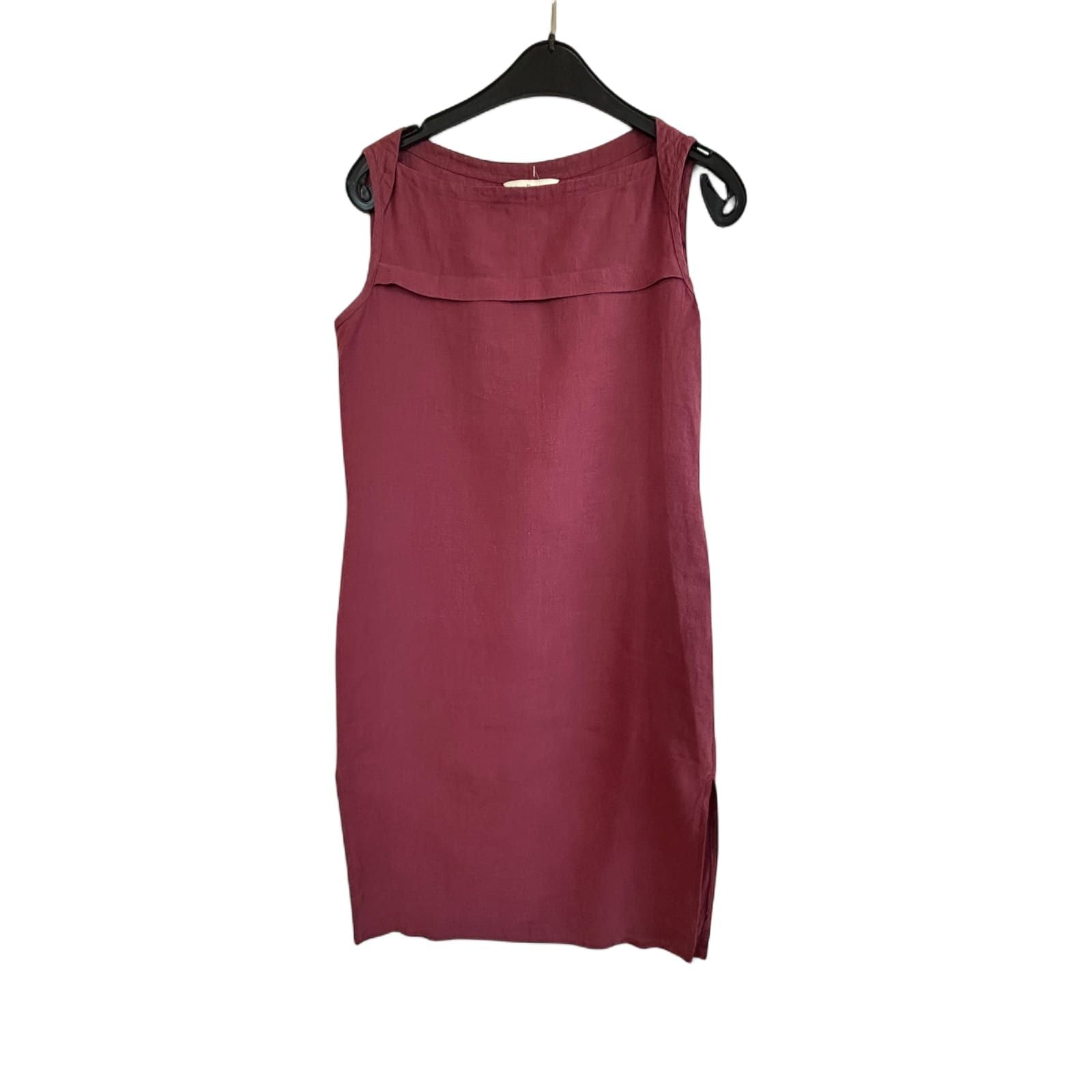Department Kleid Damen Dress Damenkleid Gr. S Rot Leinen Sommer Pur Elegant Look