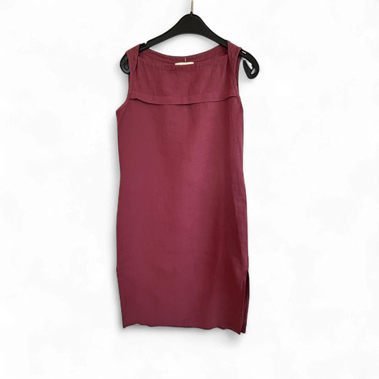 Department Kleid Damen Dress Damenkleid Gr. S Rot Leinen Sommer Pur Elegant Look