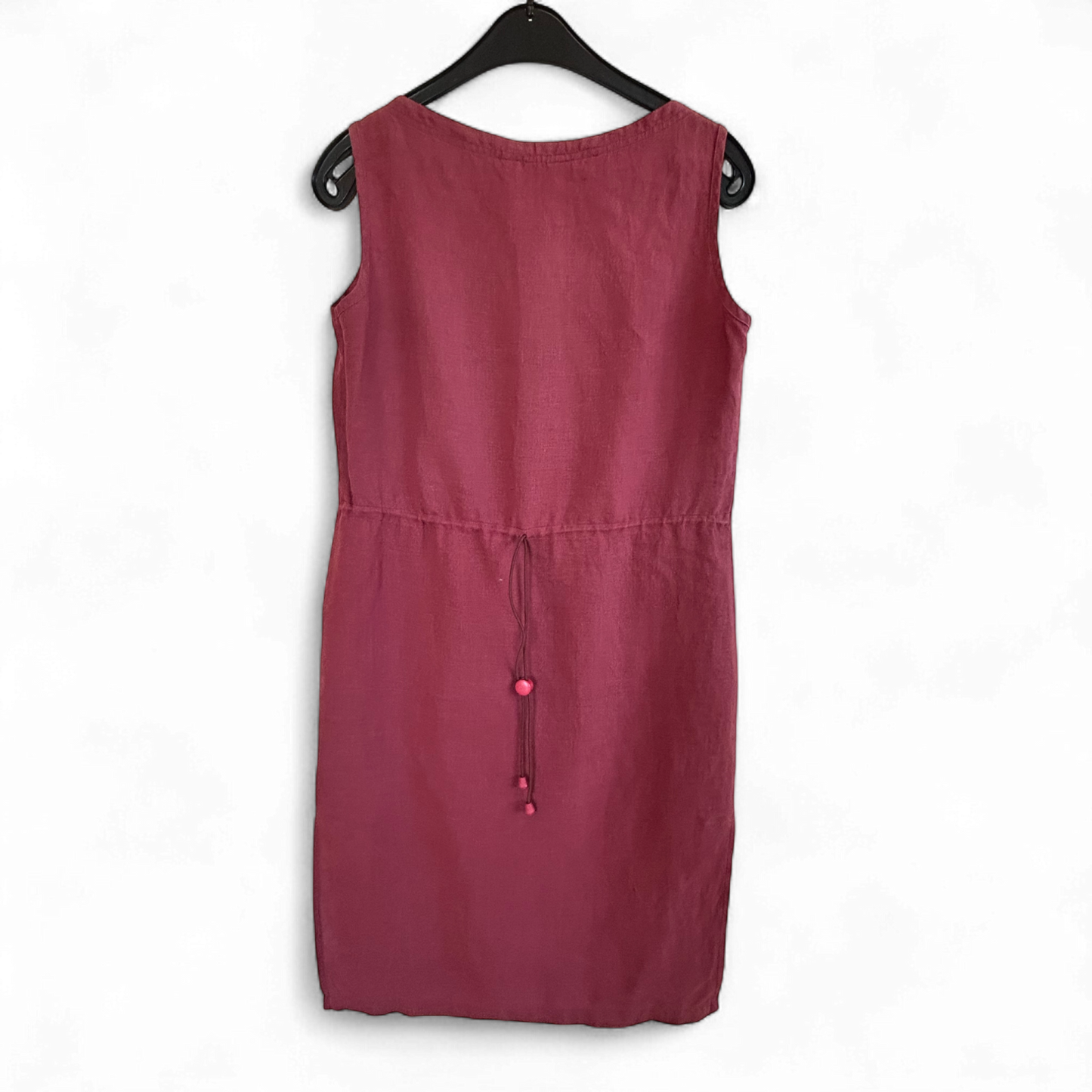 Department Kleid Damen Dress Damenkleid Gr. S Rot Leinen Sommer Pur Elegant Look