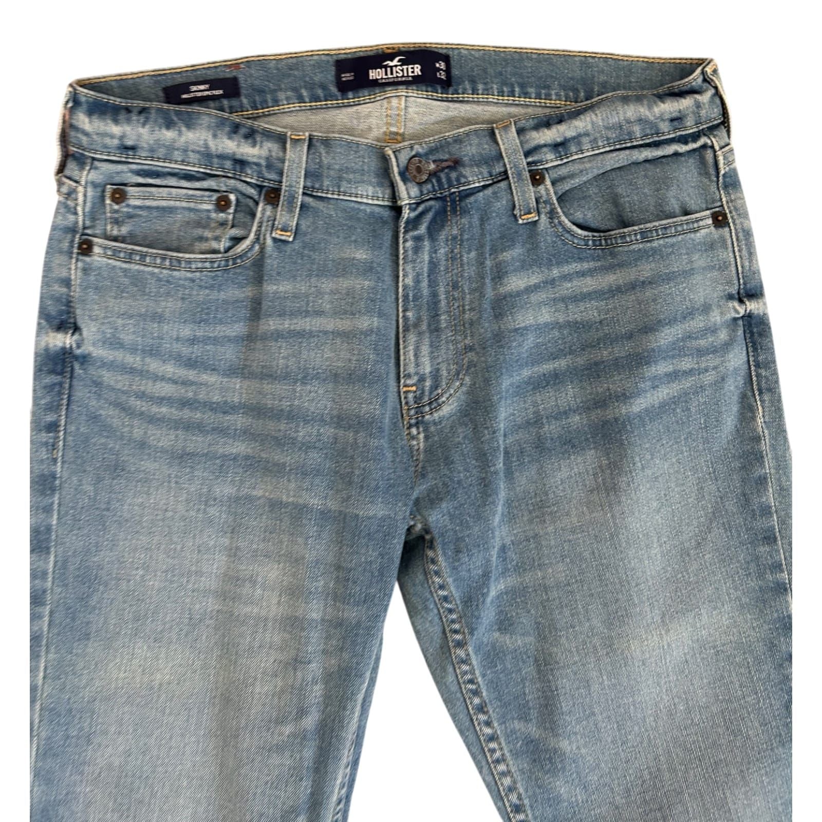 Hollister Jeans Herren Skinny W30 L32 Blau Epic Flex Stretch Slim Fit