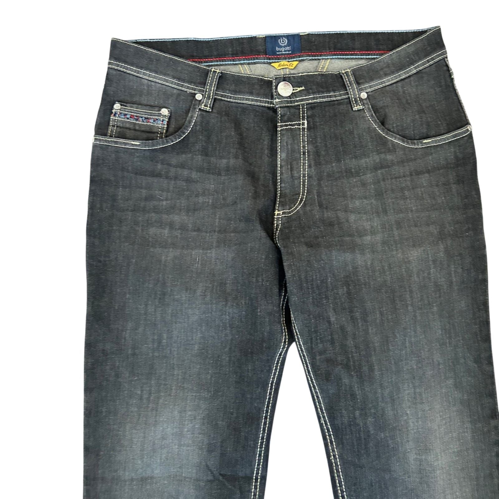 Bugatti Jeans Damen Gr 46 Schwarz Modern Fit Stretch Denim Hose Elegant