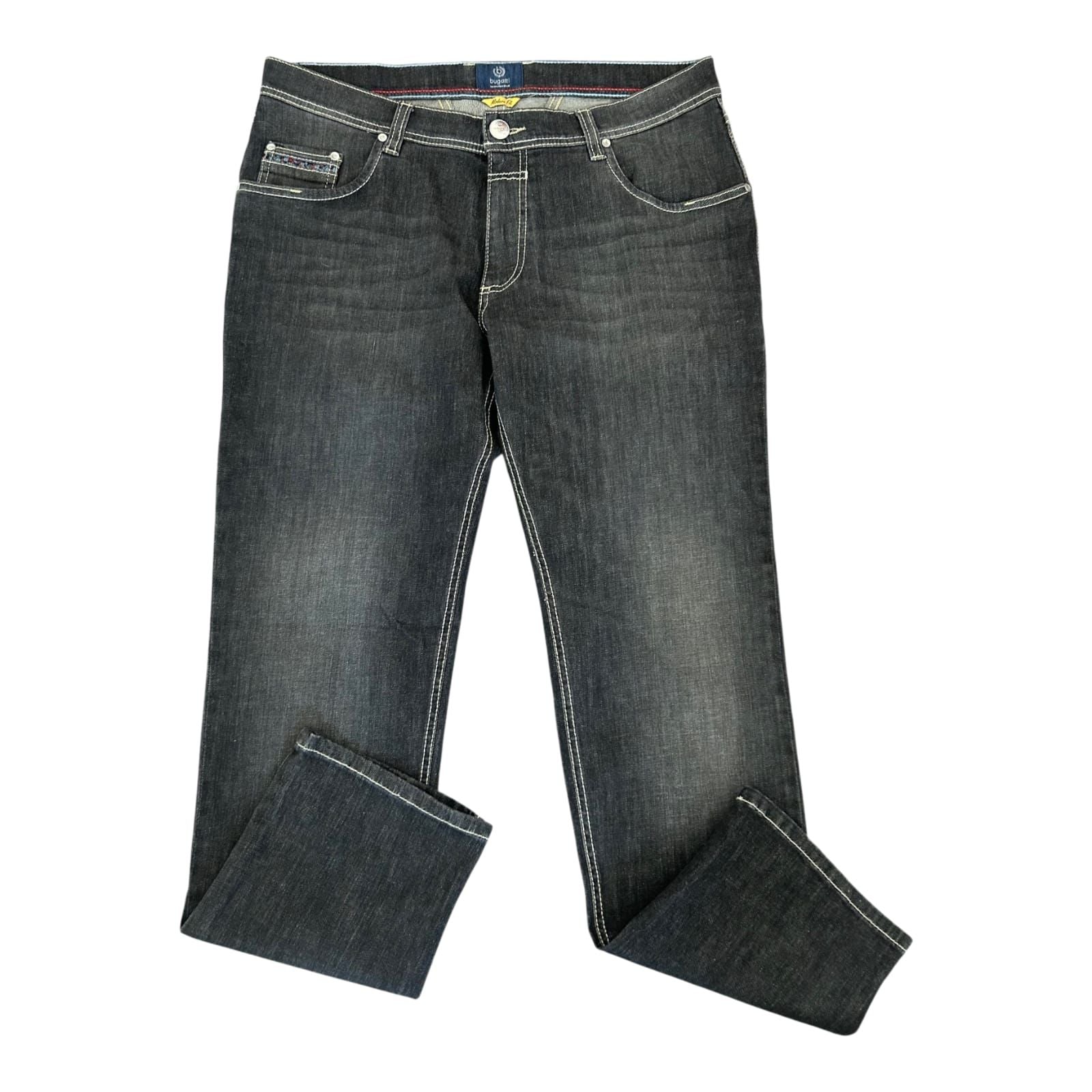 Bugatti Jeans Damen Gr 46 Schwarz Modern Fit Stretch Denim Hose Elegant