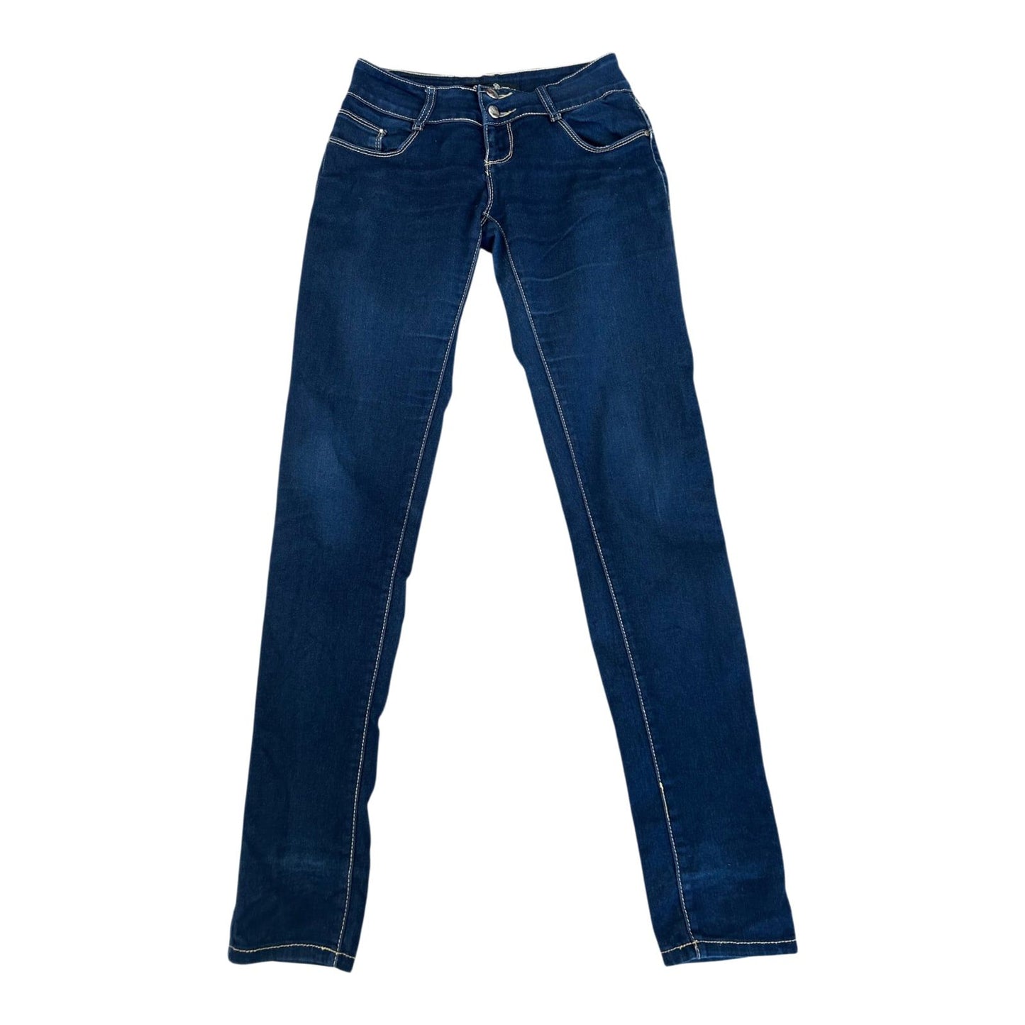 Seven Denim Days Jeans Damen Gr 36 Blau Low Waist Stretch Slim Fit Hose