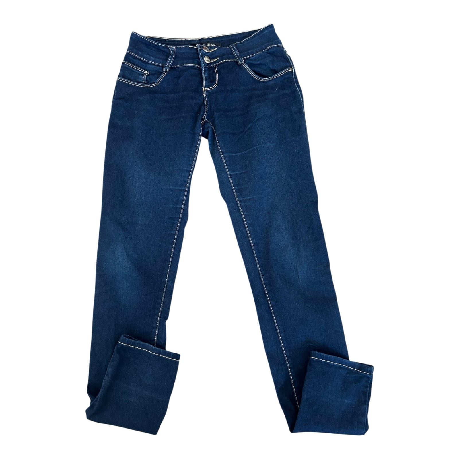 Seven Denim Days Jeans Damen Gr 36 Blau Low Waist Stretch Slim Fit Hose
