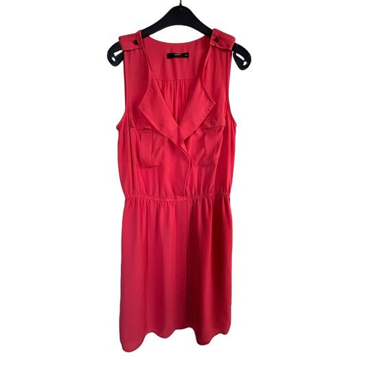 Oasis Kleid Damen Dress Damenkleid Gr. 34 Koralle Gummizug Sommerkleid Elegant