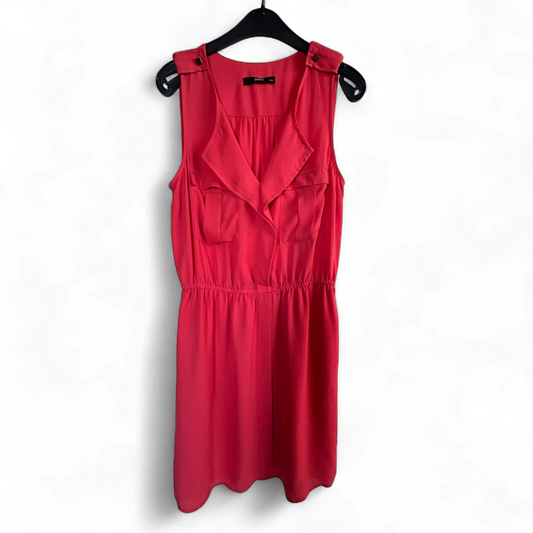 Oasis Kleid Damen Dress Damenkleid Gr. 34 Koralle Gummizug Sommerkleid Elegant