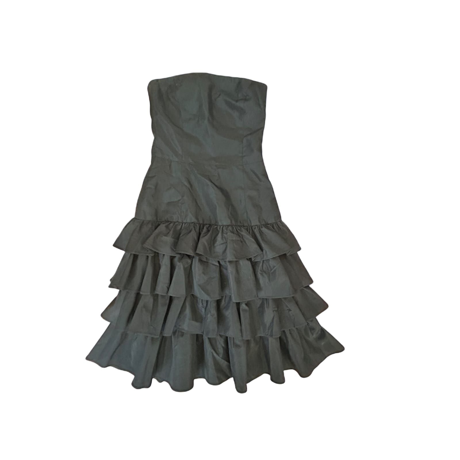 Zara Kleid Damen Dress Damenkleid Gr. S Schwarz Rüschen Stretch Look Elegant Neu