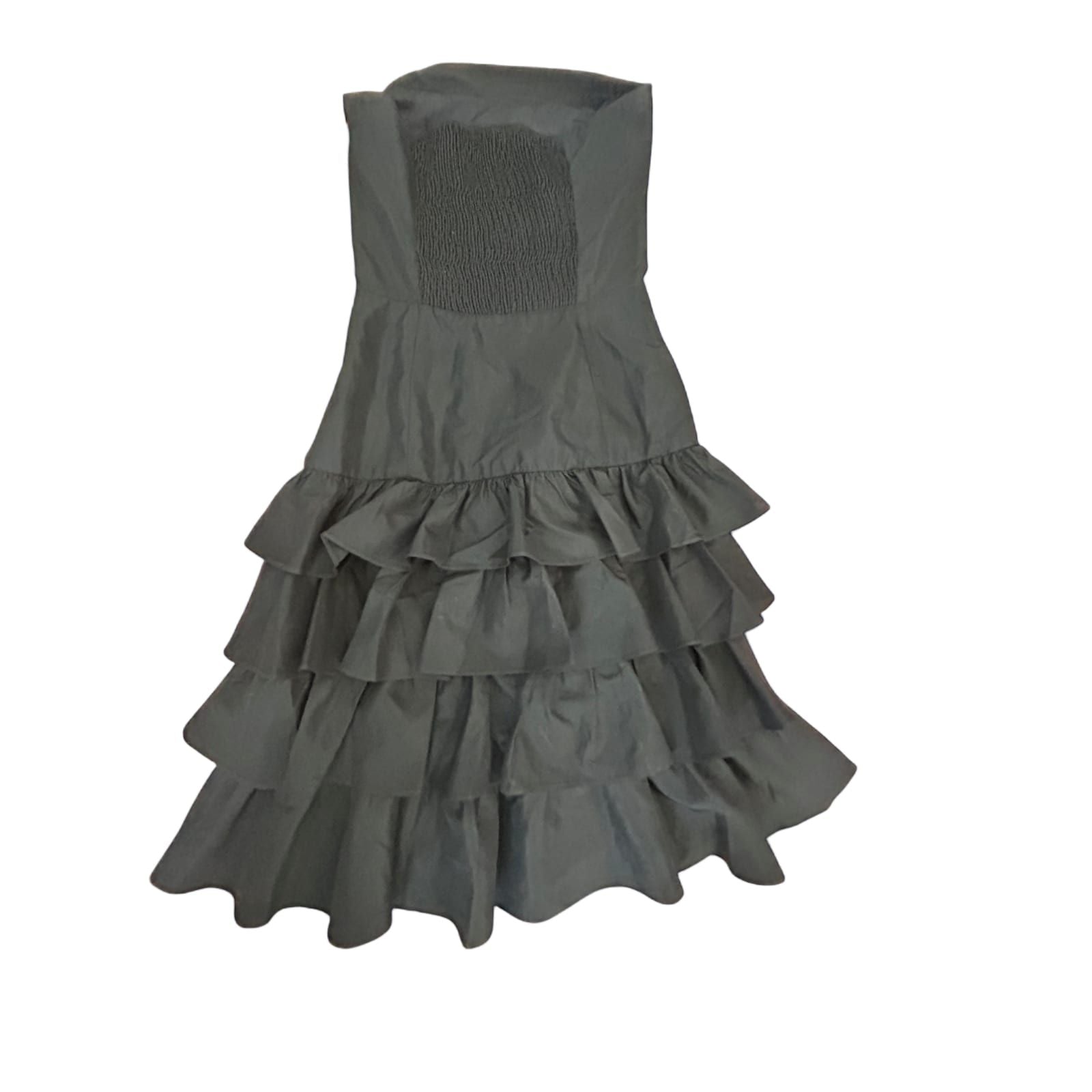 Zara Kleid Damen Dress Damenkleid Gr. S Schwarz Rüschen Stretch Look Elegant Neu