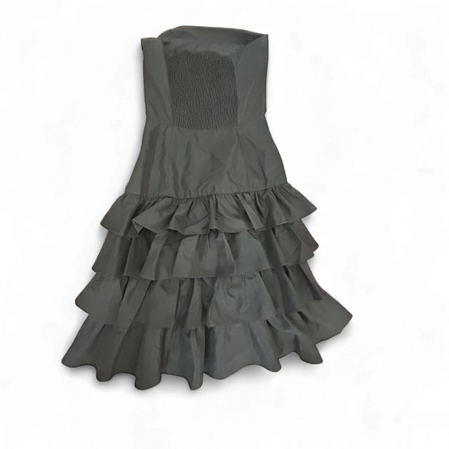 Zara Kleid Damen Dress Damenkleid Gr. S Schwarz Rüschen Stretch Look Elegant Neu