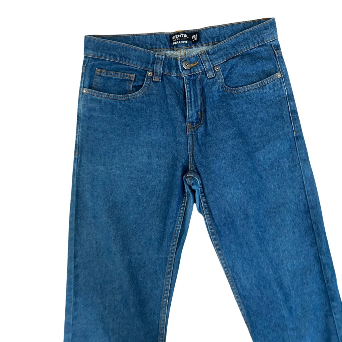 Identic Man Jeans Herren W32 L32 Blau Straight Denim Baumwolle Stretch