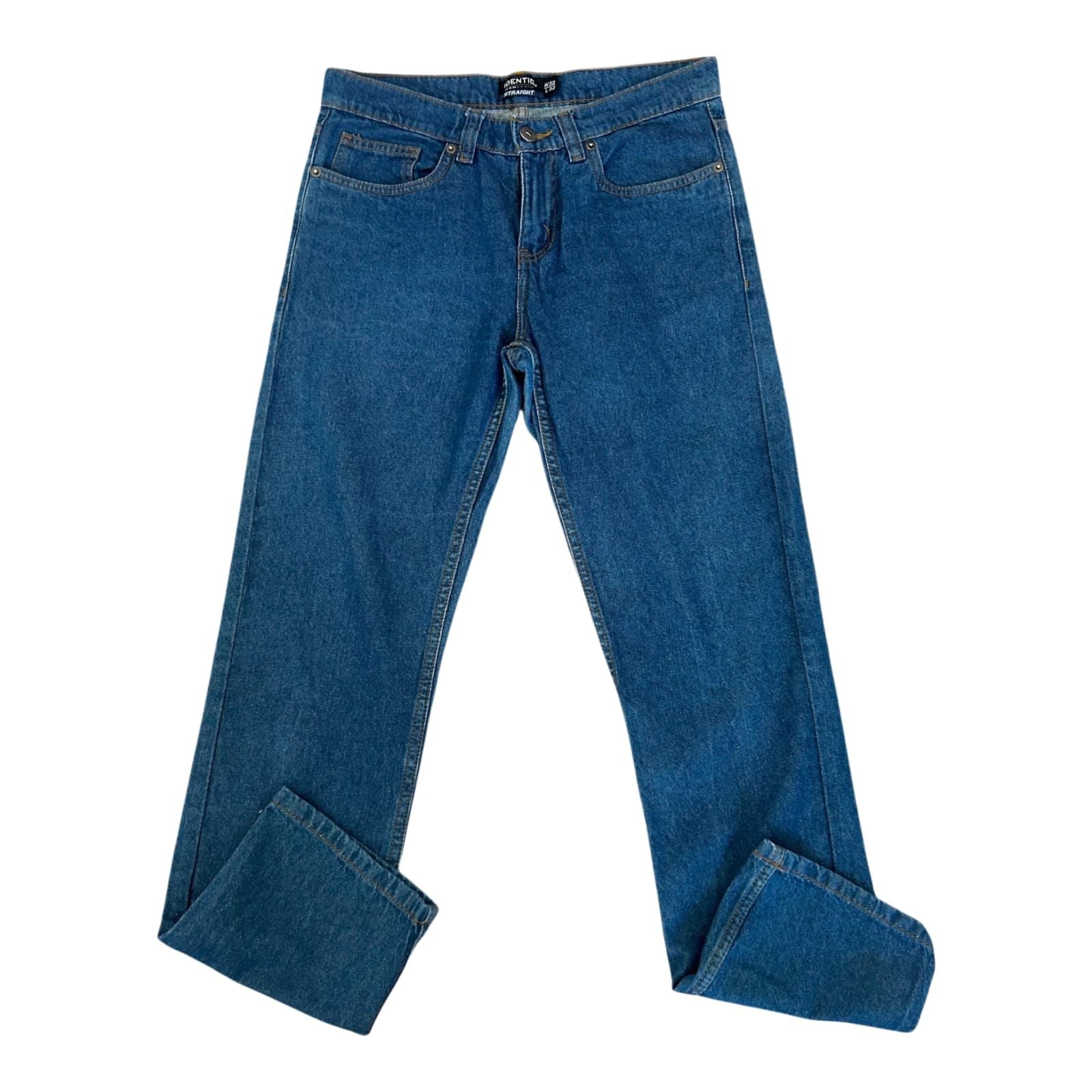 Identic Man Jeans Herren W32 L32 Blau Straight Denim Baumwolle Stretch