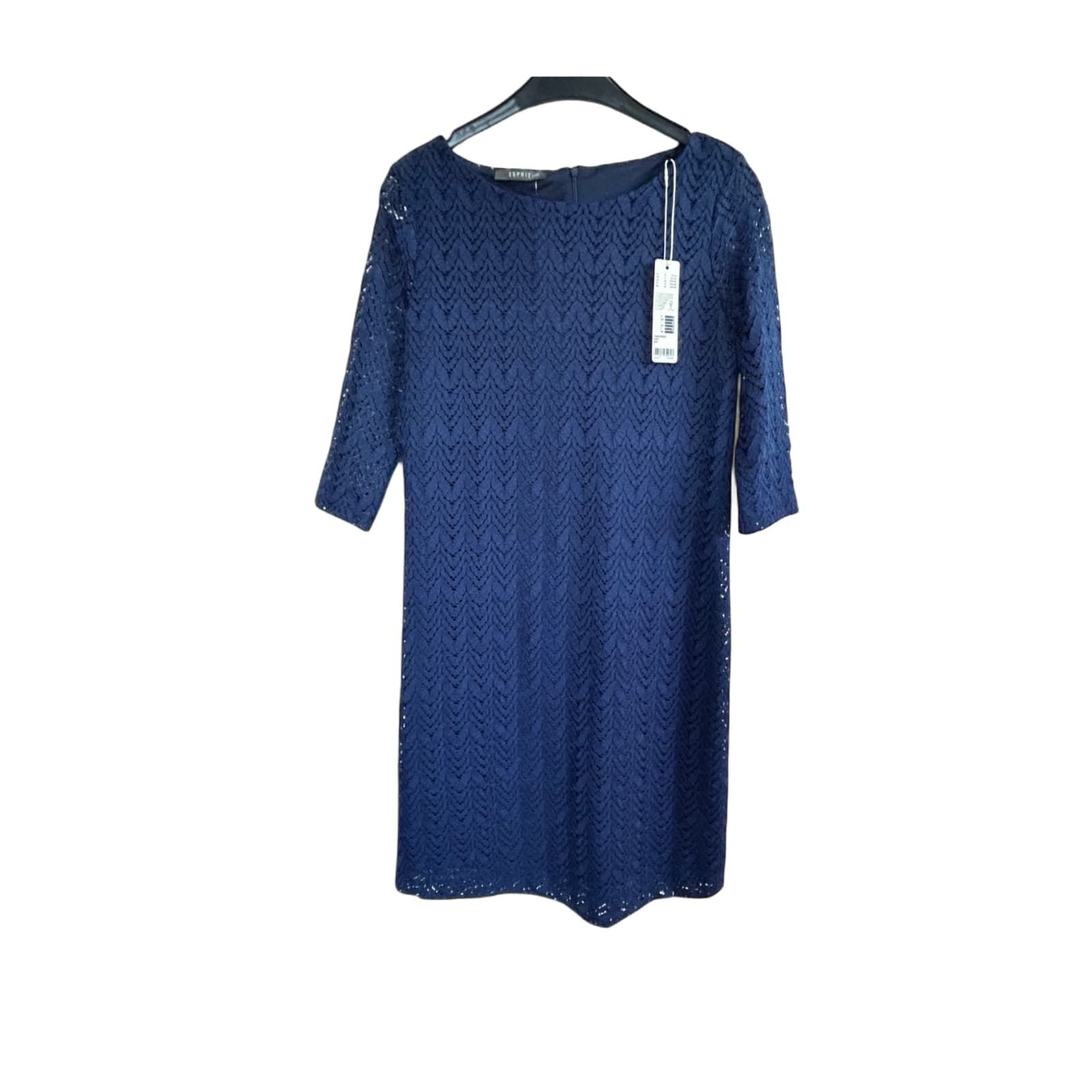 Esprit Kleid Damen Dress Damenkleid Gr. S Blau Neu Etikett Stretch Modern Look