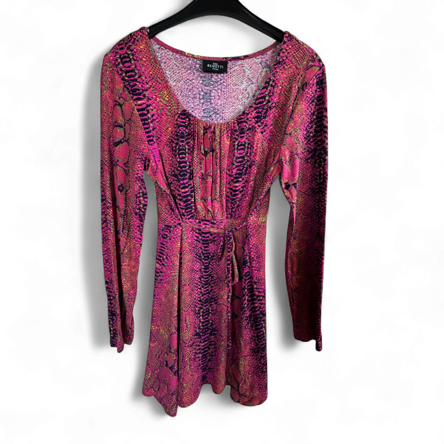 Gina Kleid Damen Dress Damenkleid Gr. S Pink Schlangenprint Stretch Modern Style