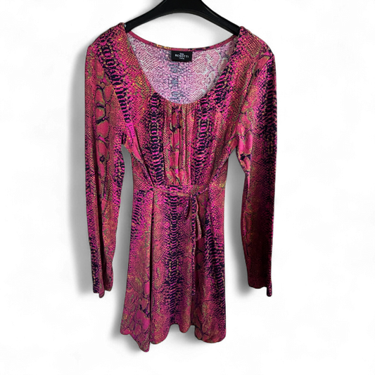 Gina Kleid Damen Dress Damenkleid Gr. S Pink Schlangenprint Stretch Modern Style