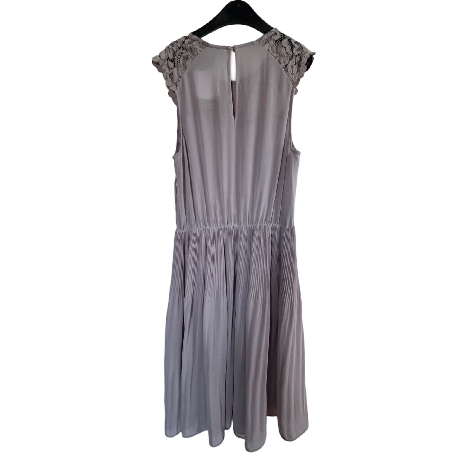 H&M Kleid Damen Dress Damenkleid Gr. 36 Altrosa Spitze Plissee Festlich Elegant