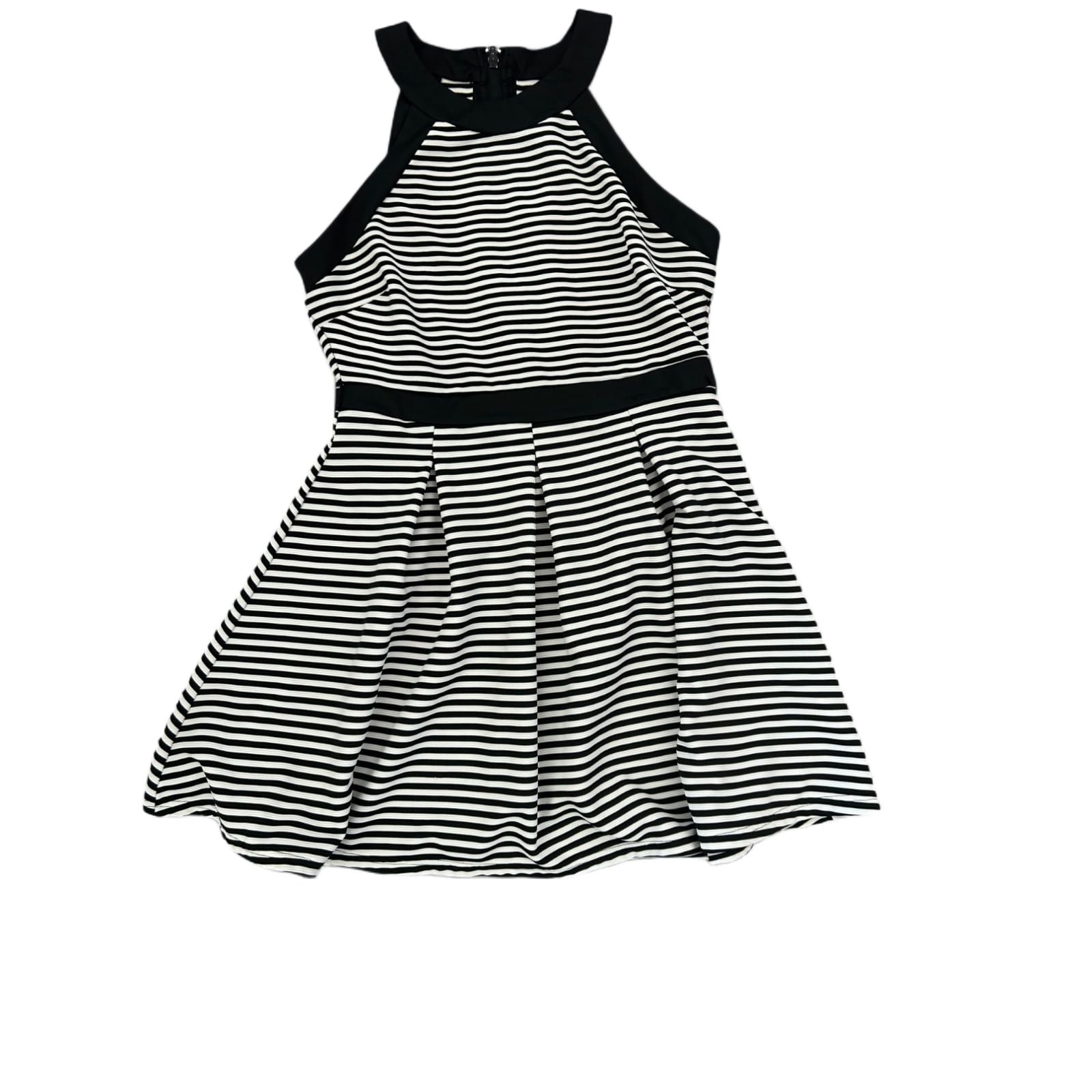 Blind Date Kleid Damen Dress Damenkleid Gr. L Schwarz Weiß Streifen Stretch Look