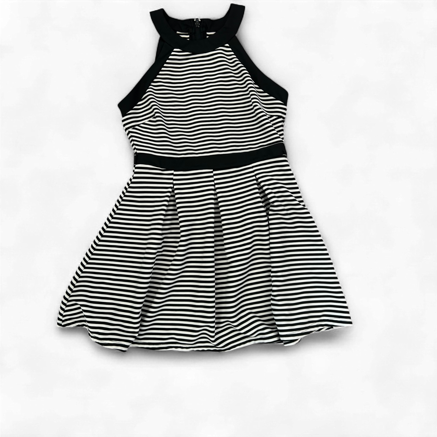 Blind Date Kleid Damen Dress Damenkleid Gr. L Schwarz Weiß Streifen Stretch Look